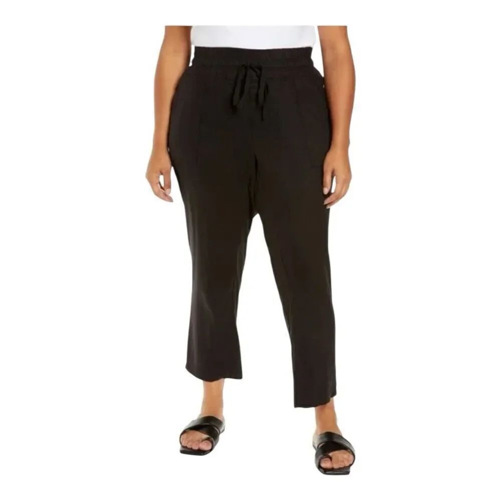 Kut from The Kloth Linen Blend Drawstring Ankle Pants size 3X